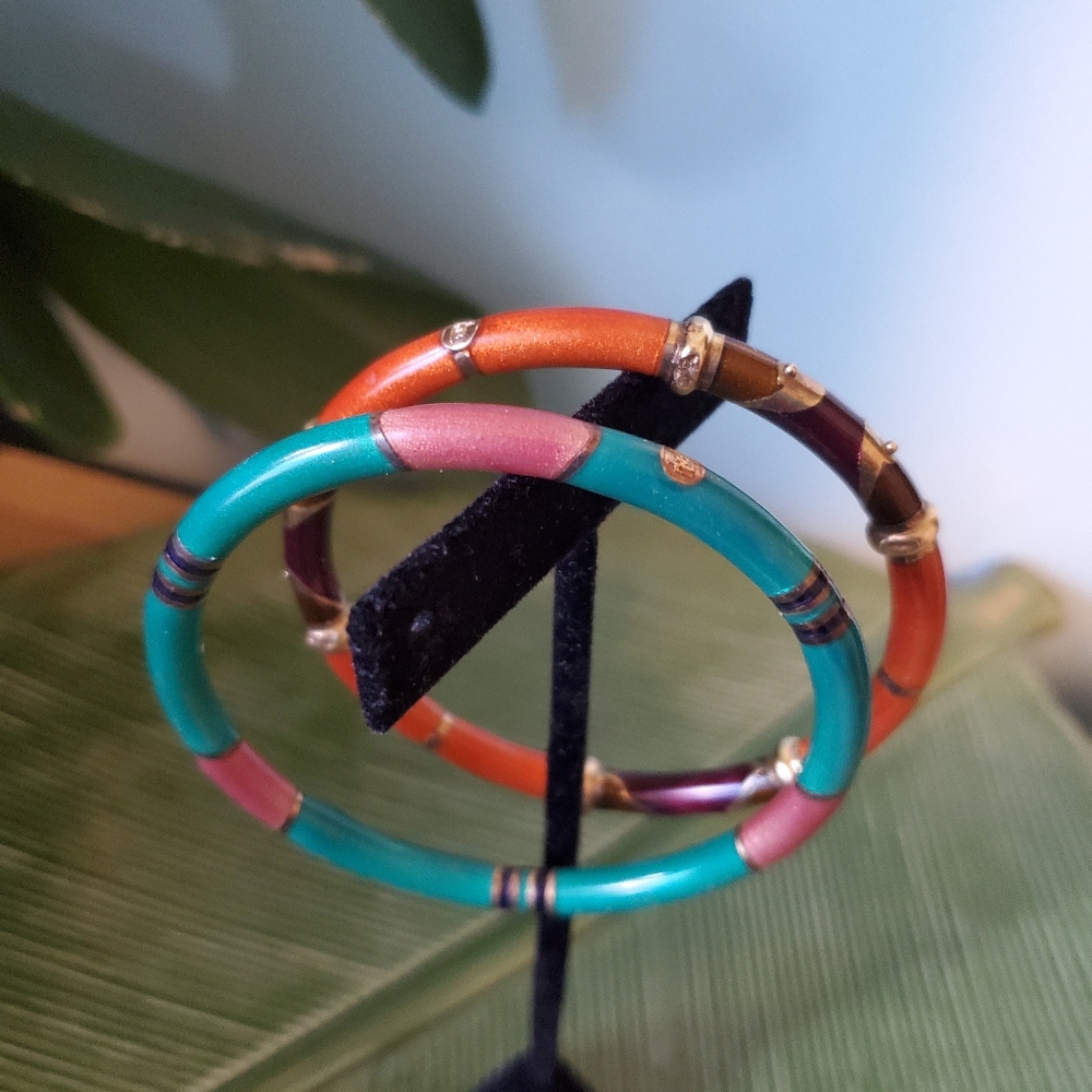 Two Enamel Stack bracelets - Picture 3 of 6
